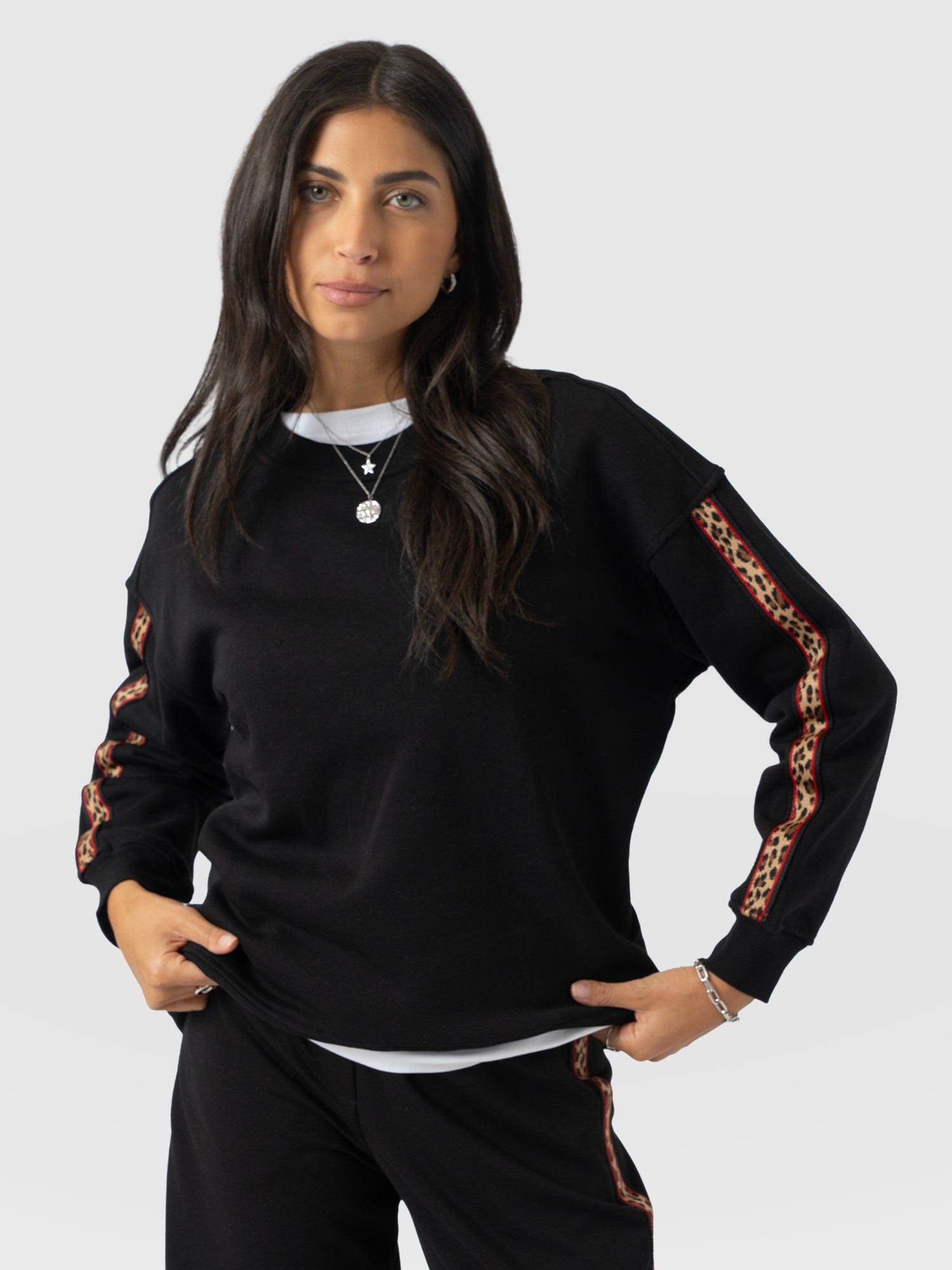 Victory Sweatshirt - Black - Leopard - Women's Jumpers | Saint + Sofia® EU