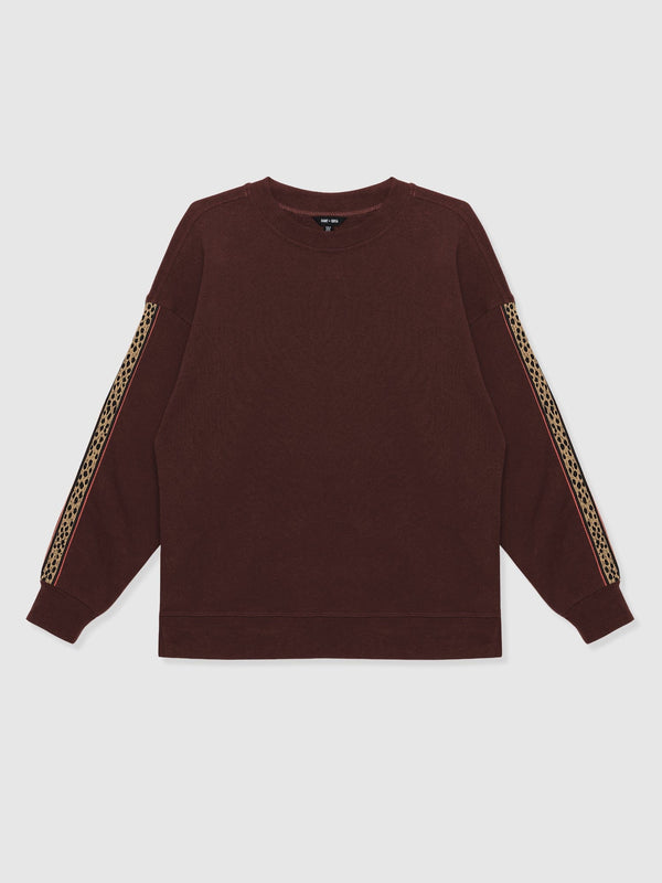 Ennis Sweatshirt - Maroon - Leopard - Women's Jumpers | Saint + Sofia® EU
