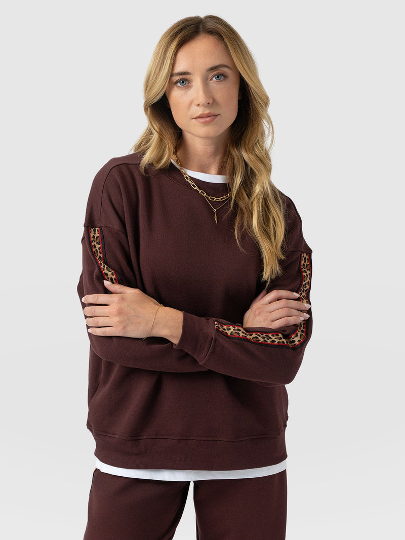 Ennis Sweatshirt - Maroon - Leopard - Women's Jumpers | Saint + Sofia® EU
