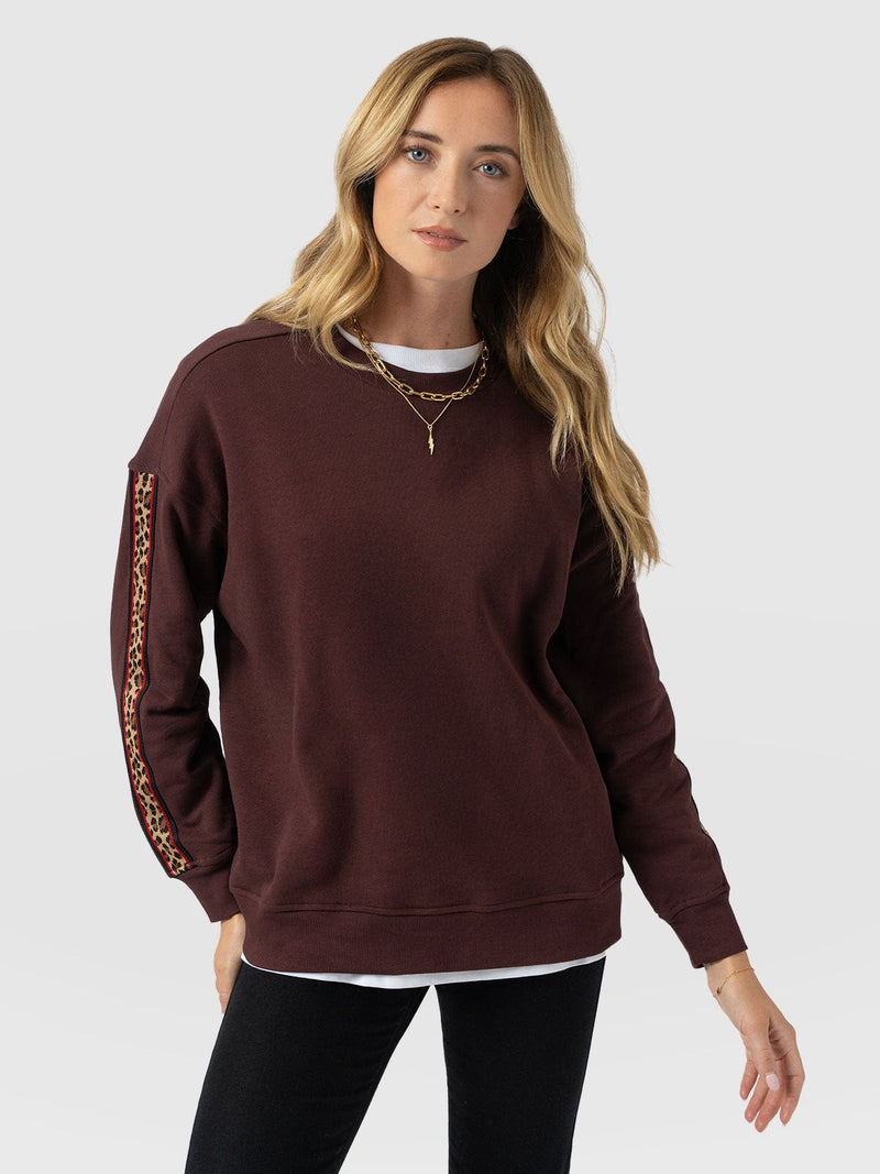 Ennis Sweatshirt - Maroon - Leopard - Women's Jumpers | Saint + Sofia® EU