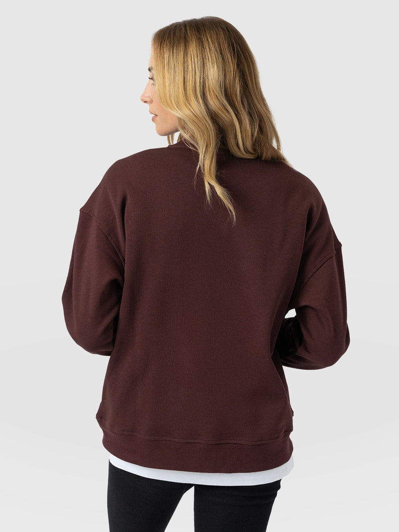 Ennis Sweatshirt - Maroon - Leopard - Women's Jumpers | Saint + Sofia® EU
