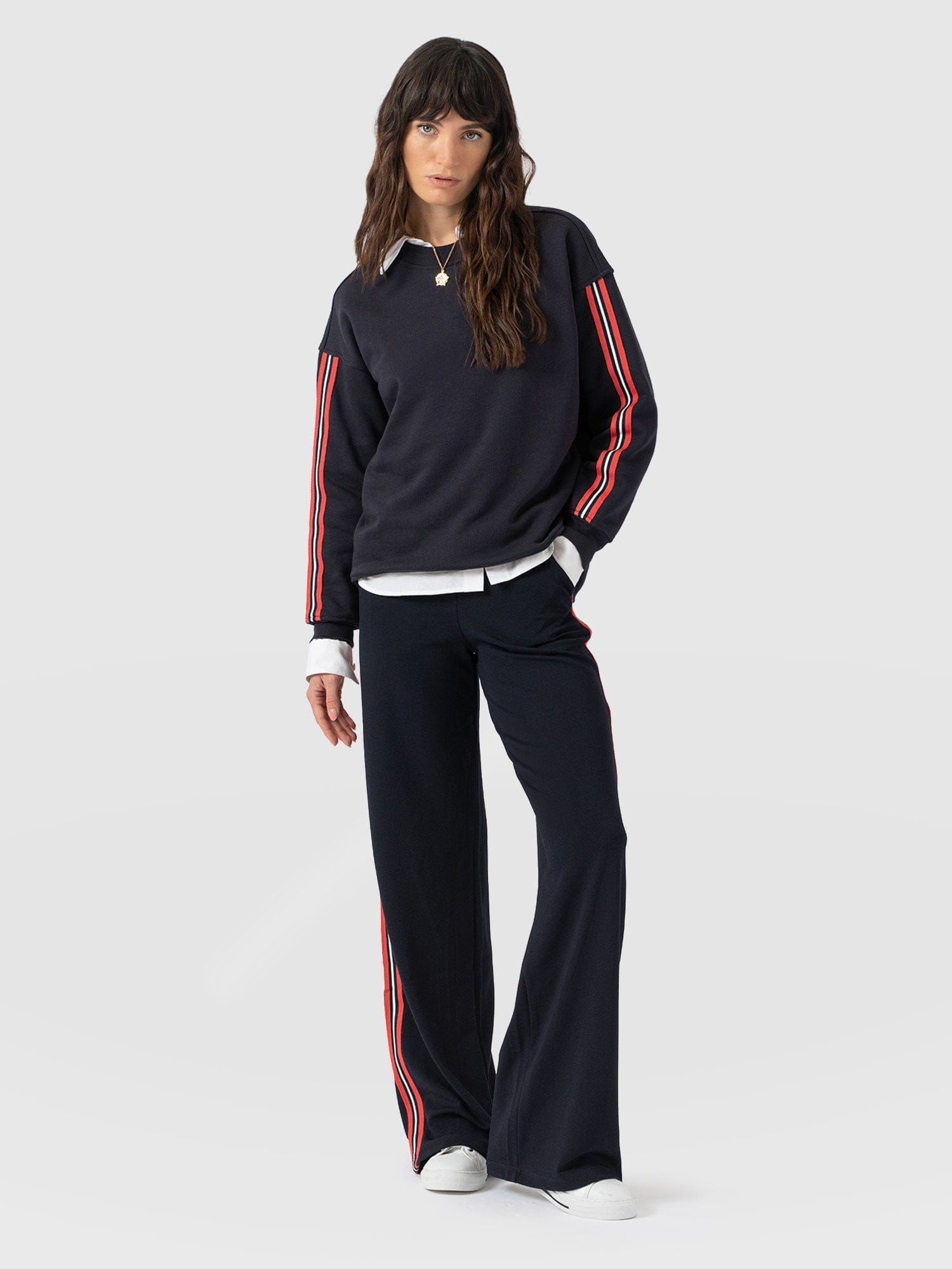 Victory Sweatshirt - Navy - Red Stripe - Women's Jumpers | Saint + Sofia® EU