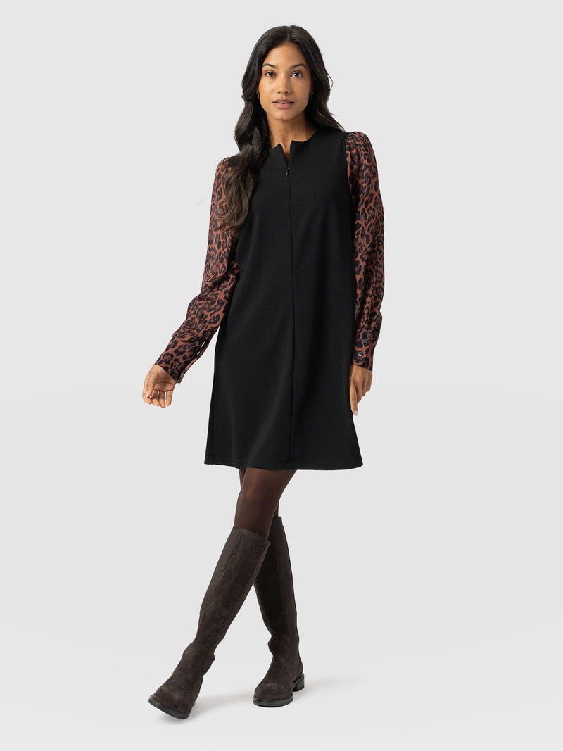 Esme Zip Up Dress Brown Leopard - Women's Dresses | Saint + Sofia® EU