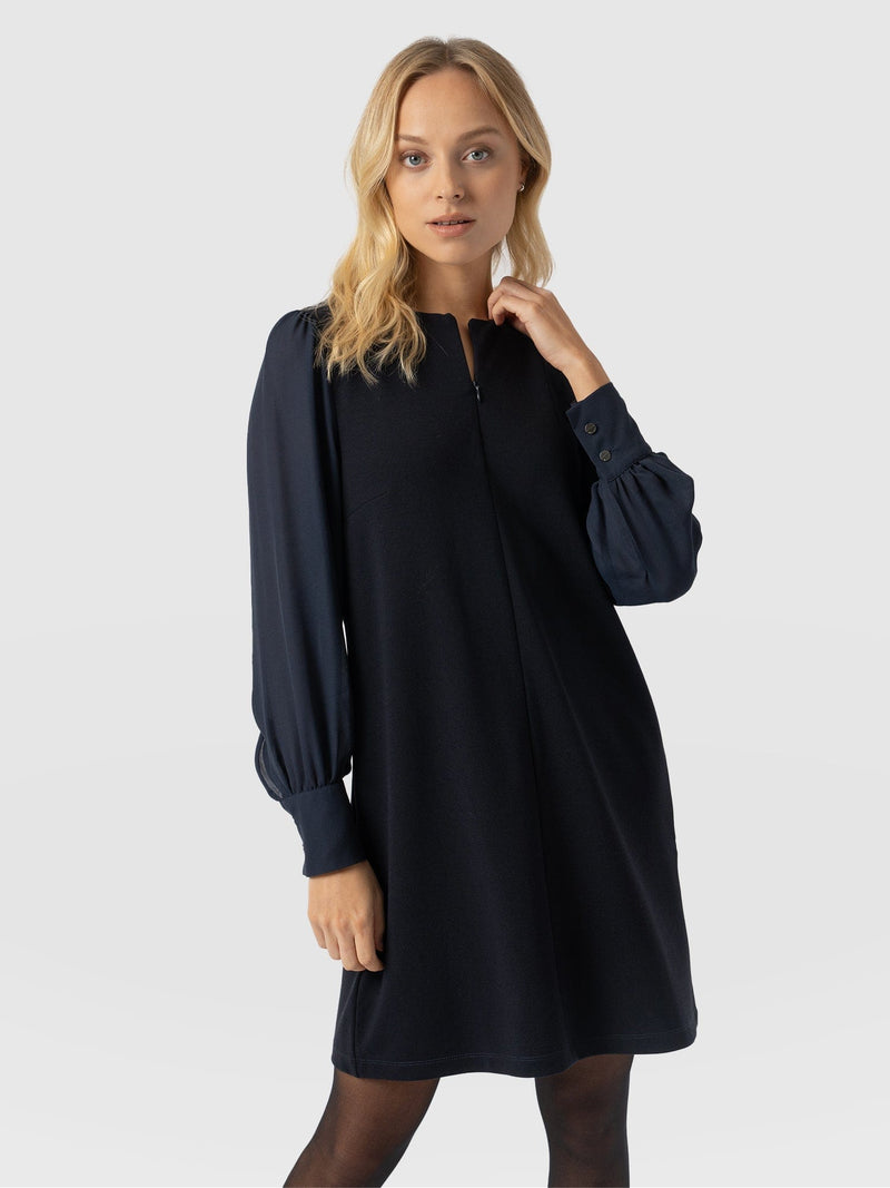 Esme Zip Up Dress Navy - Women's Dresses | Saint + Sofia® EU