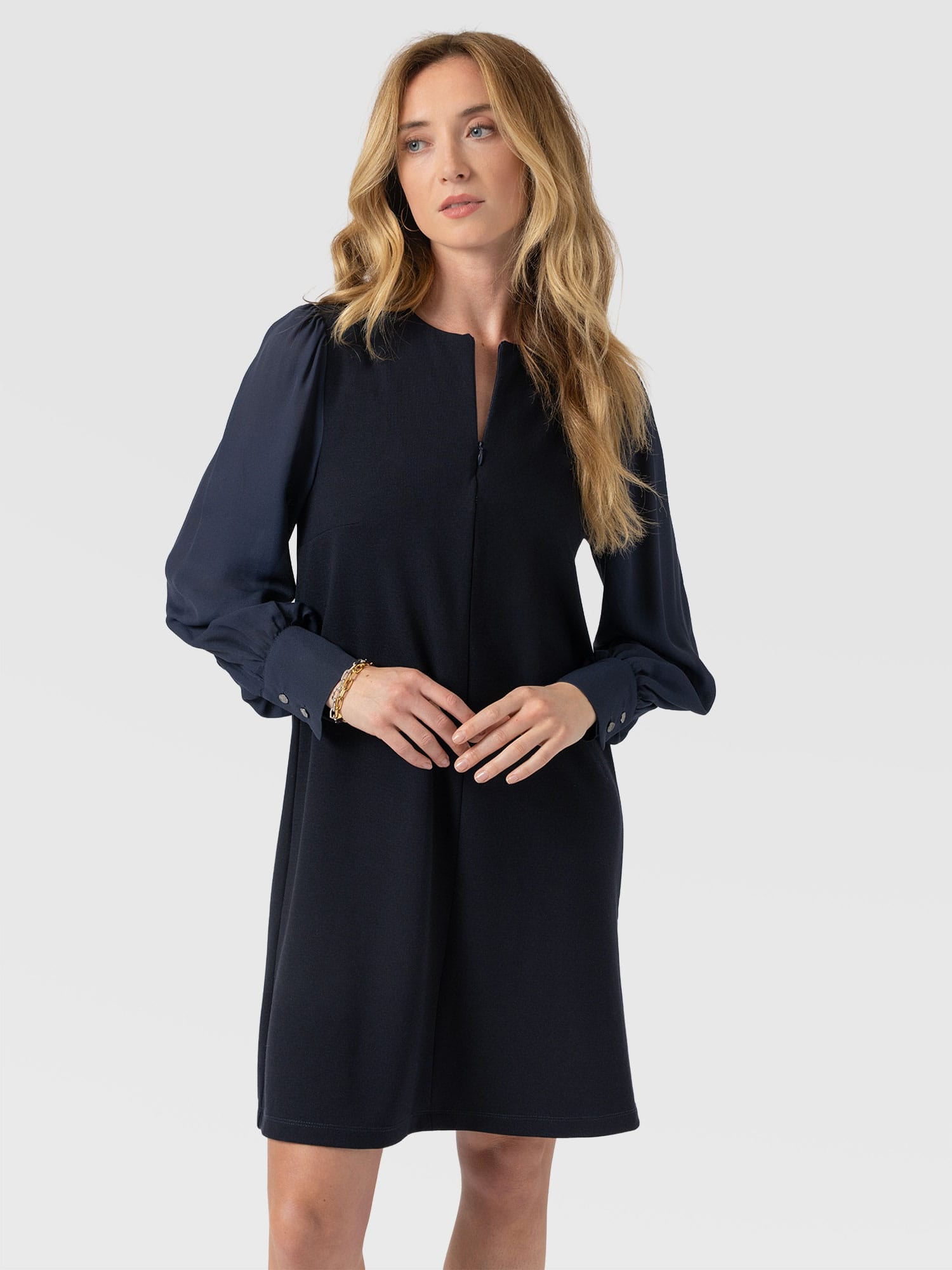 Esme Zip Up Dress Navy - Women's Dresses | Saint + Sofia® EU
