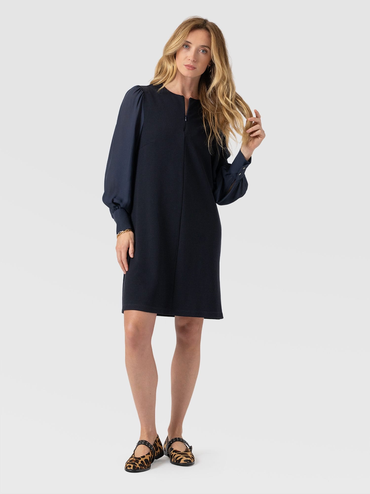 Esme Zip Up Dress Navy - Women's Dresses | Saint + Sofia® EU