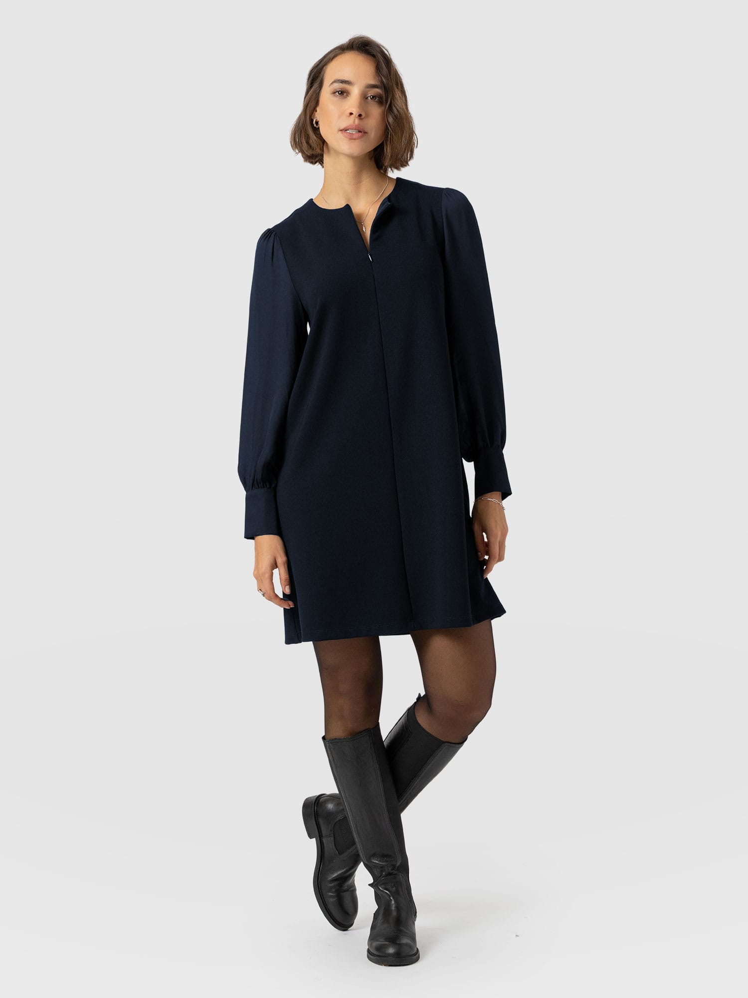 Esme Zip Up Dress Navy - Women's Dresses | Saint + Sofia® EU