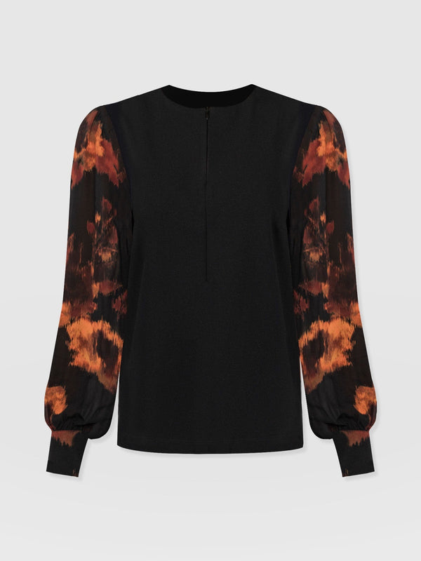 Esme Zip Up Top - Autumn Floral - Women's T-shirts | Saint + Sofia® EU