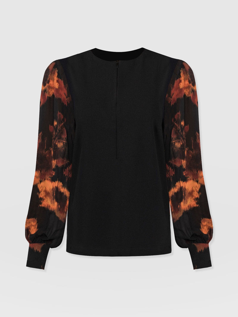 Esme Zip Up Top - Autumn Floral - Women's T-shirts | Saint + Sofia® EU