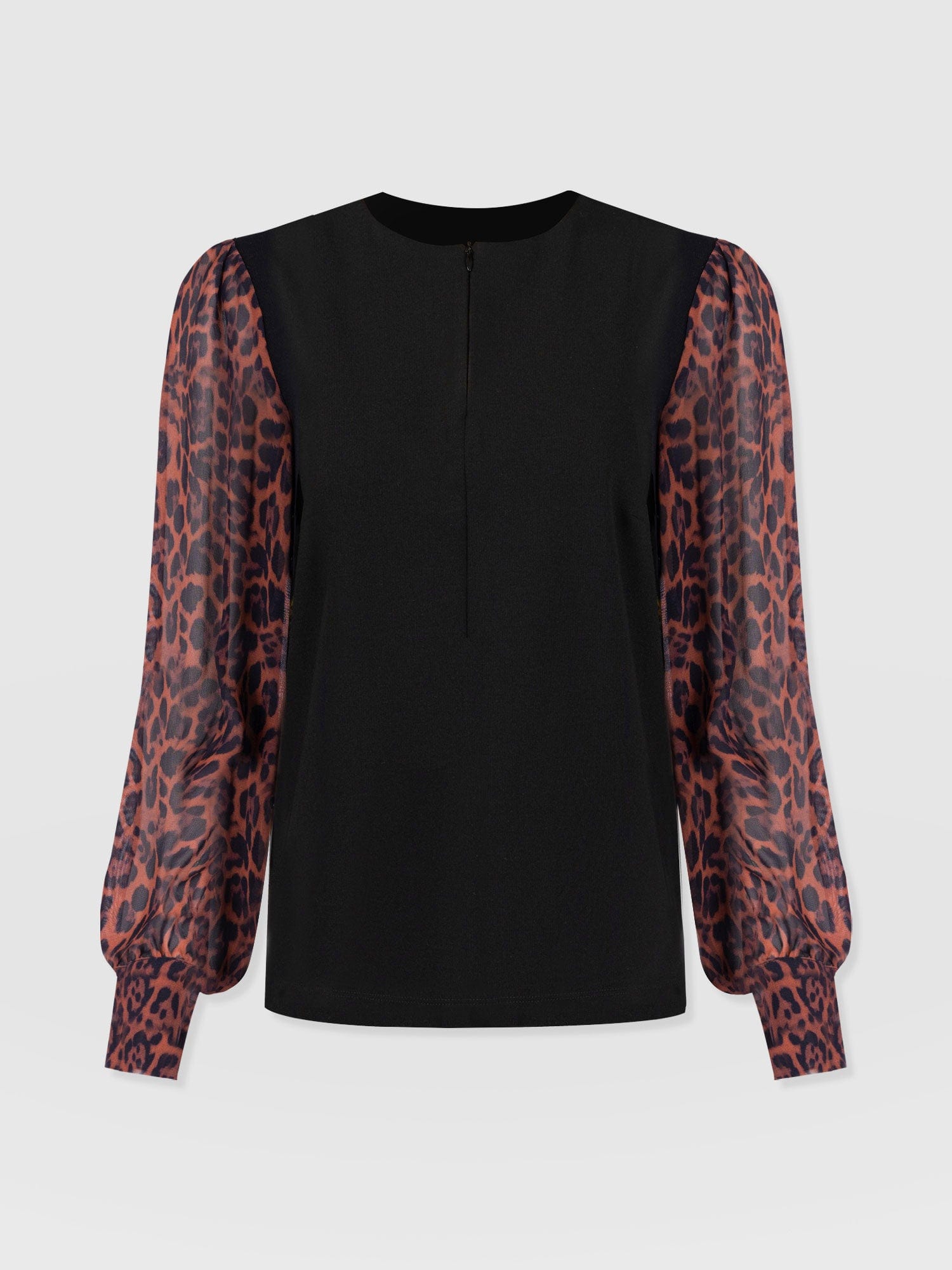 Esme Zip Up Top Brown Leopard - Women's Tops | Saint + Sofia® EU