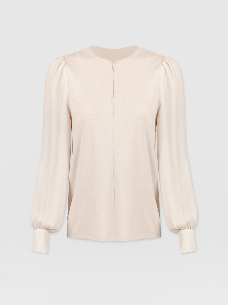 Esme Zip Up Top Light Beige - Women's Tops | Saint + Sofia® EU