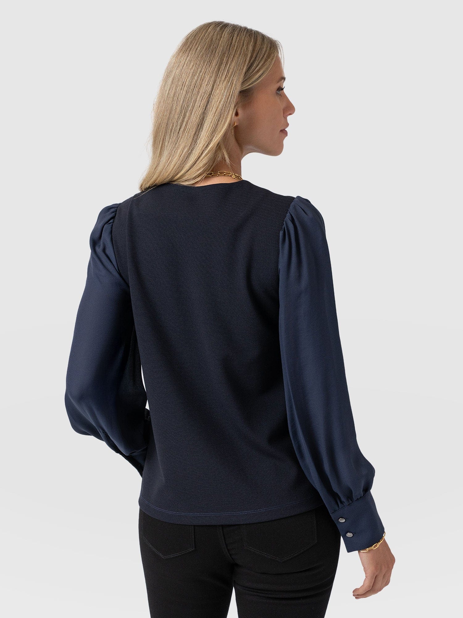 Esme Zip Up Top - Navy - Women's T-shirts | Saint + Sofia® EU