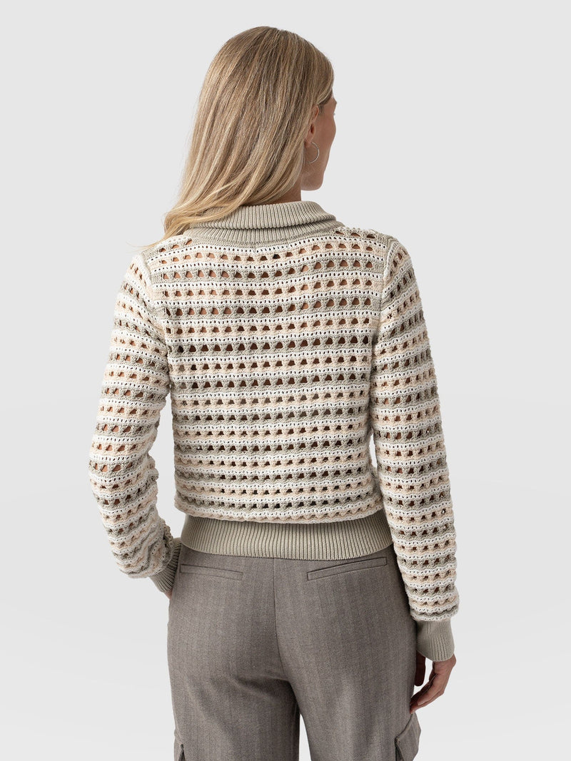 Ester Quarter Zip Knit - Beige - Women's Knitwear | Saint + Sofia® EU