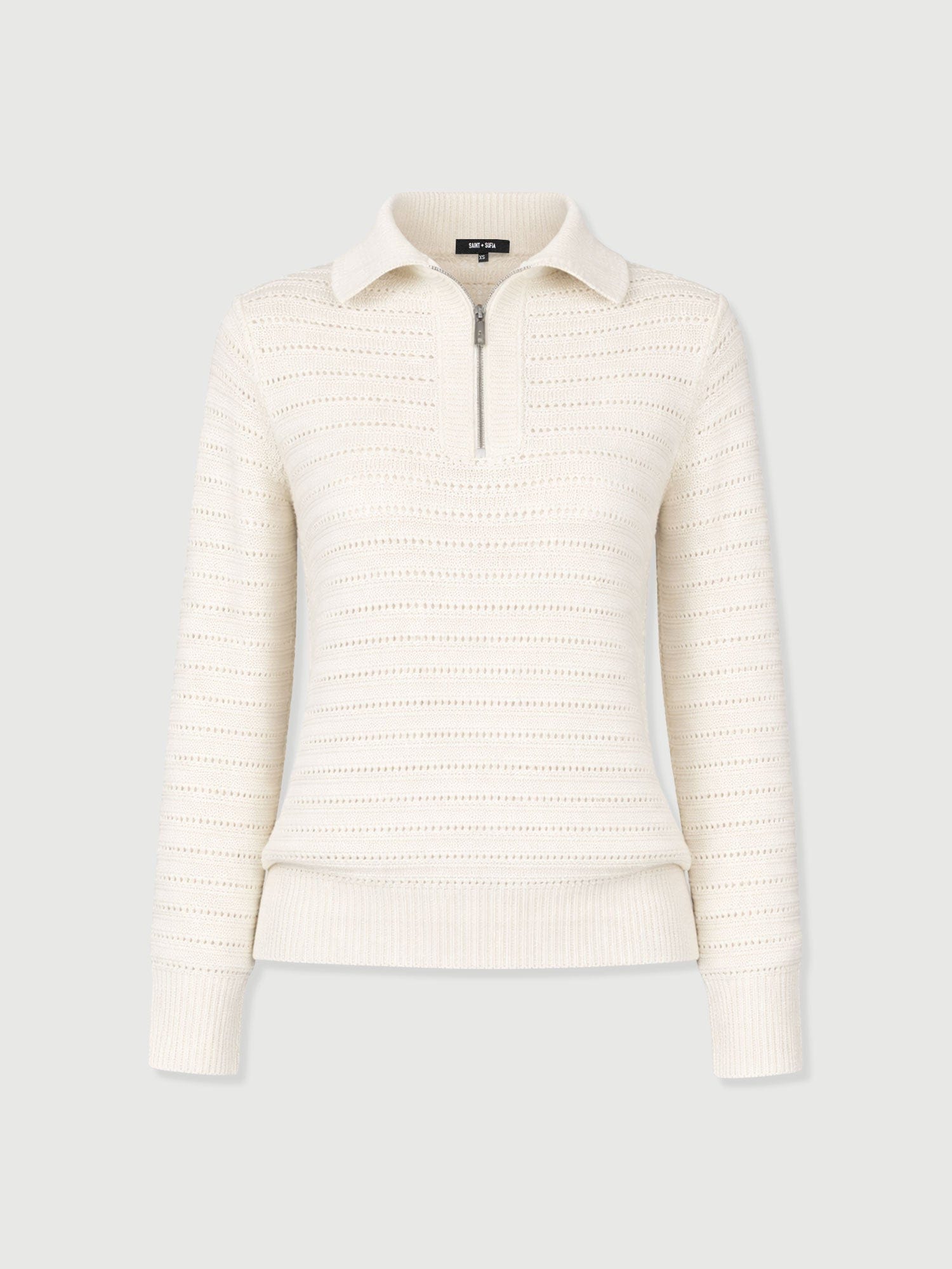 Ester Quarter Zip Knit - Cream - Women's Jumpers | Saint + Sofia® EU