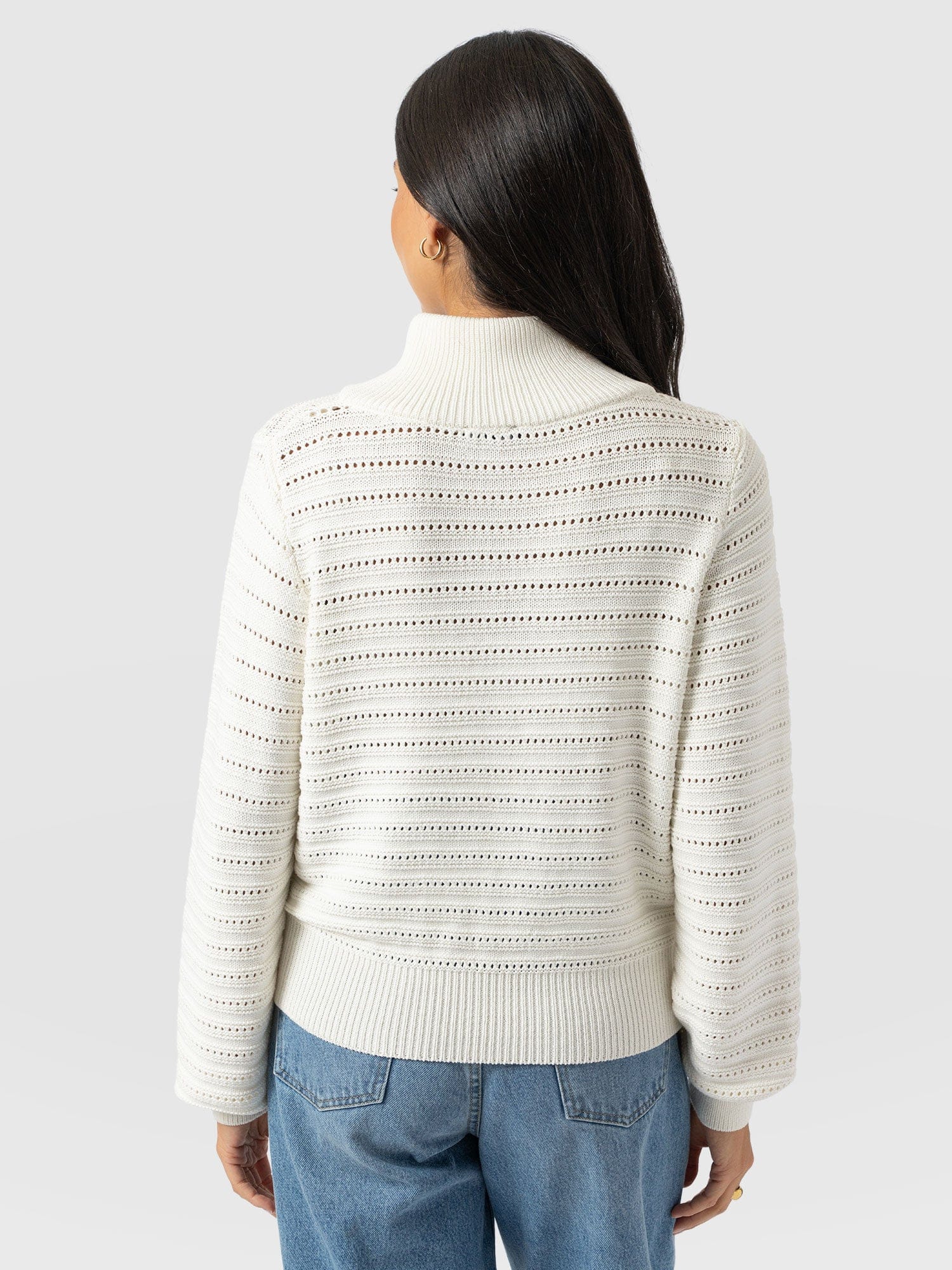Ester Quarter Zip Knit - Cream - Women's Jumpers | Saint + Sofia® EU
