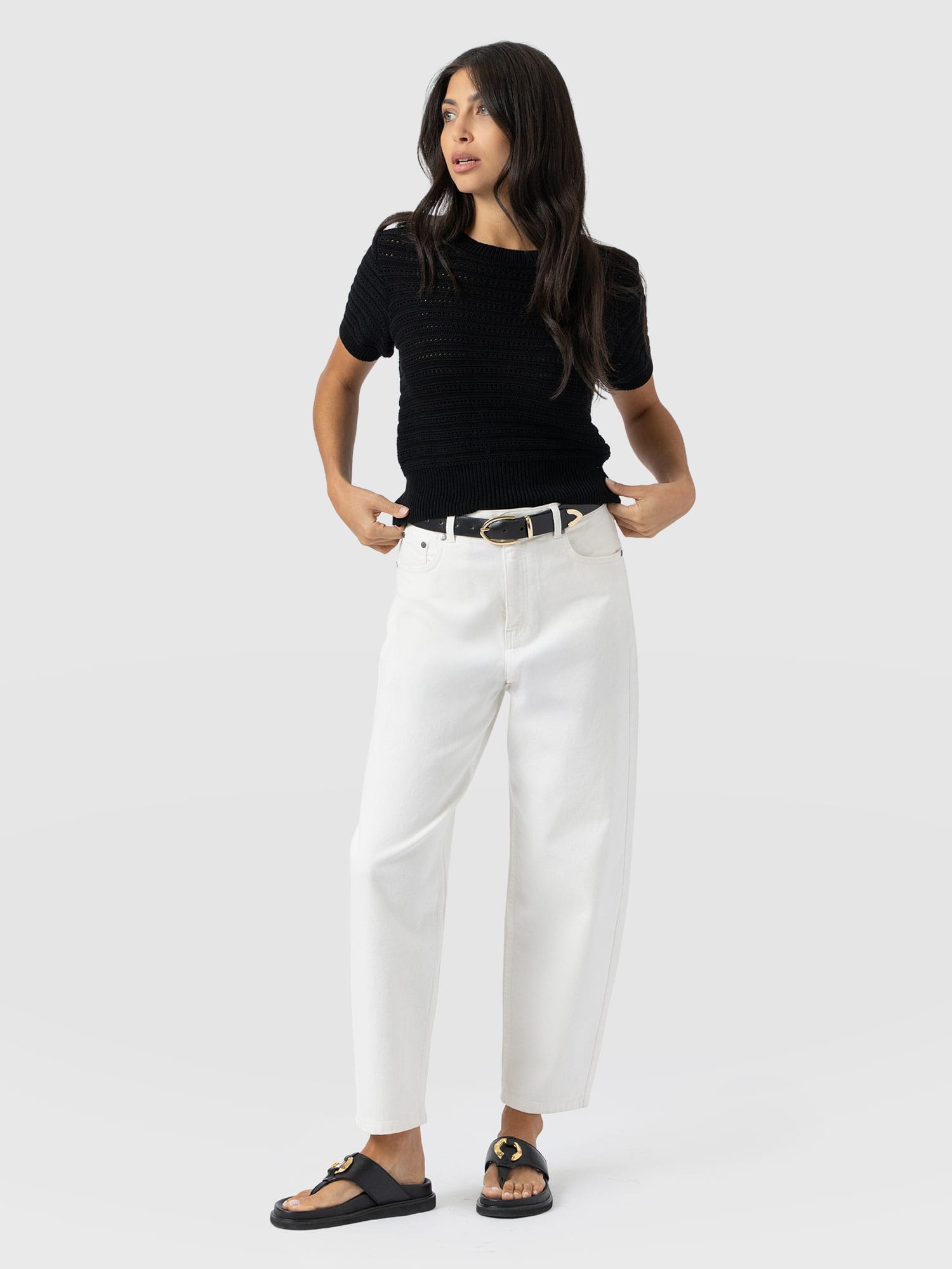 Ester Short Sleeve Knit - Black - Women's Jumpers | Saint + Sofia® EU