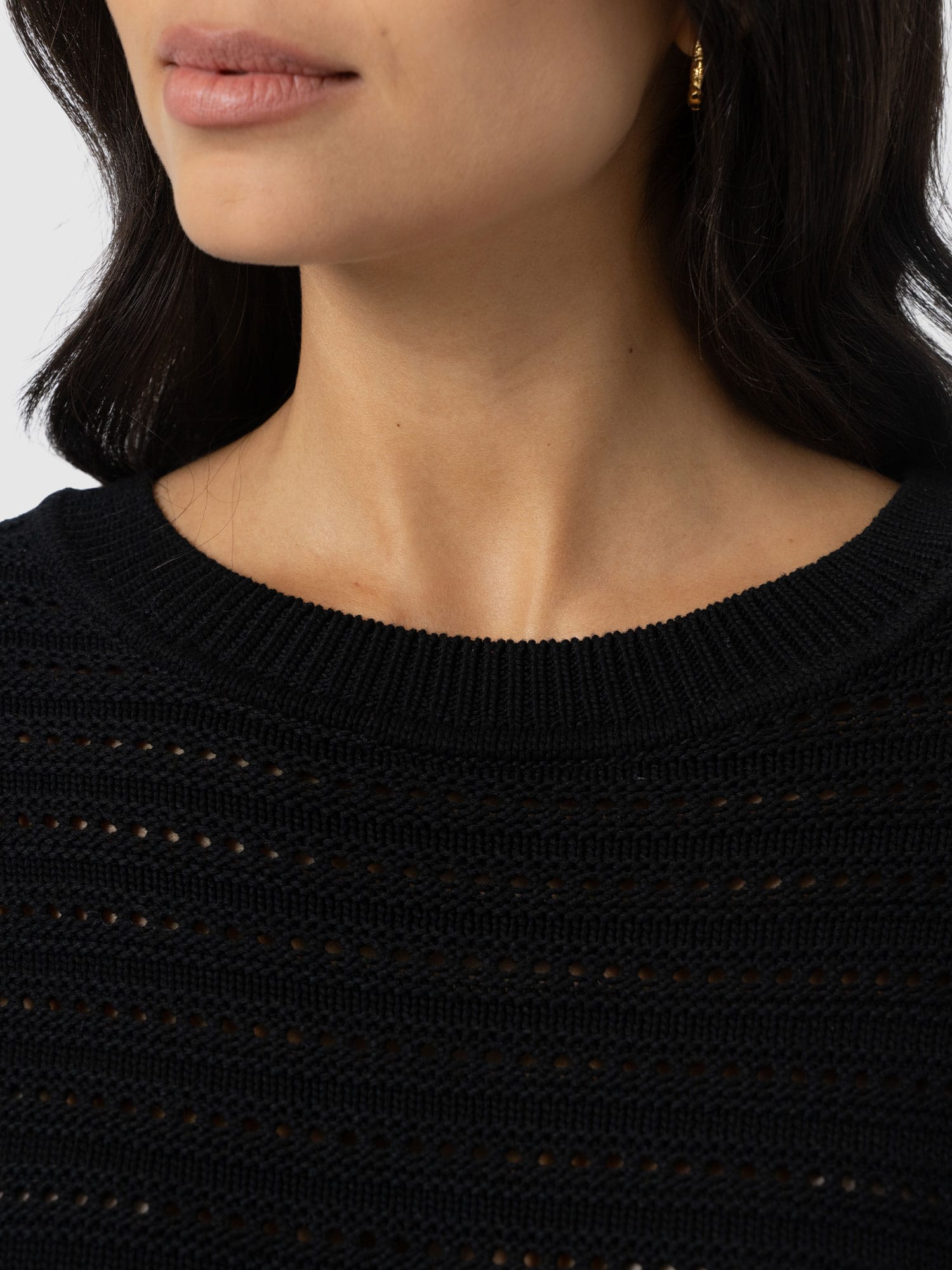 Ester Short Sleeve Knit - Black - Women's Jumpers | Saint + Sofia® EU