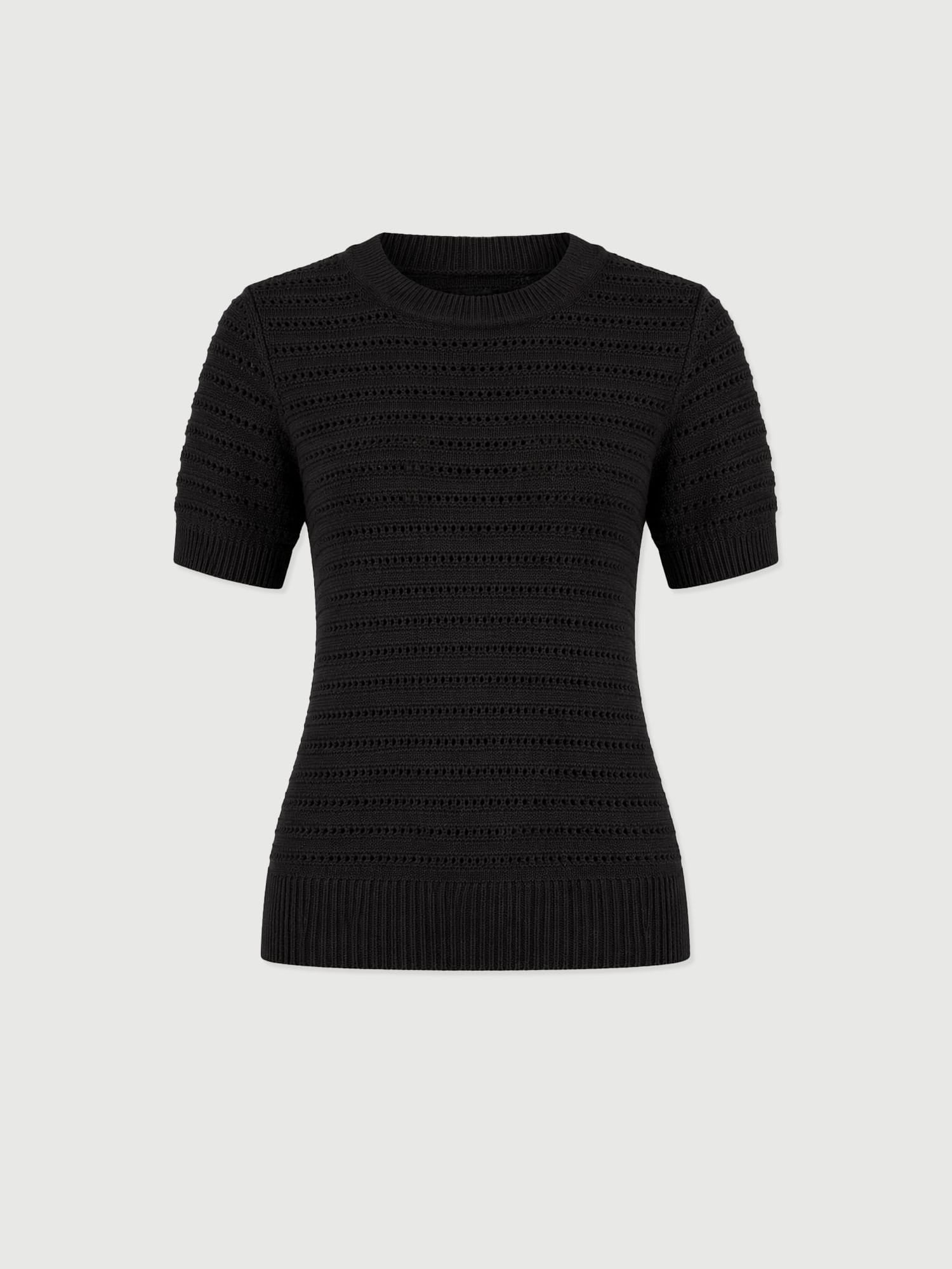 Ester Short Sleeve Knit - Black - Women's Jumpers | Saint + Sofia® EU