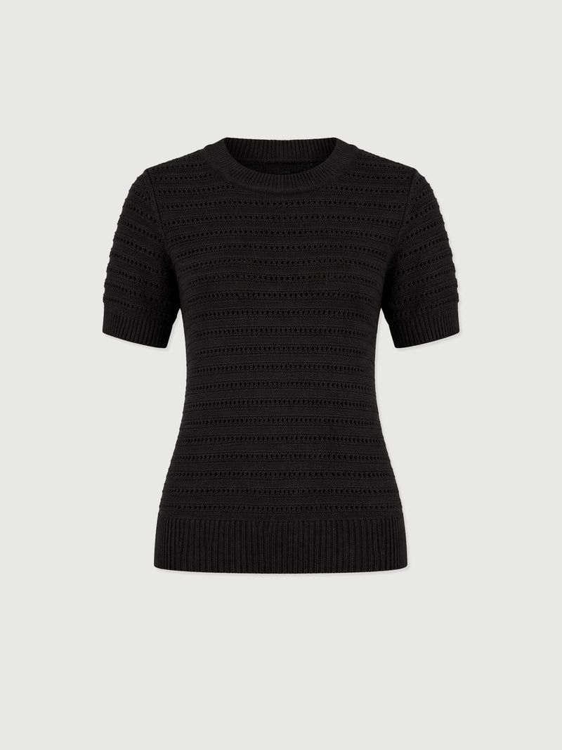 Ester Short Sleeve Knit - Black - Women's Jumpers | Saint + Sofia® EU