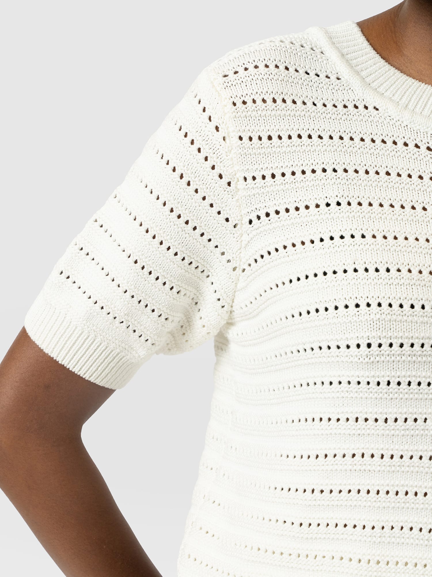 Ester Short Sleeve Knit - Cream - Women's Jumpers | Saint and Sofia® EU