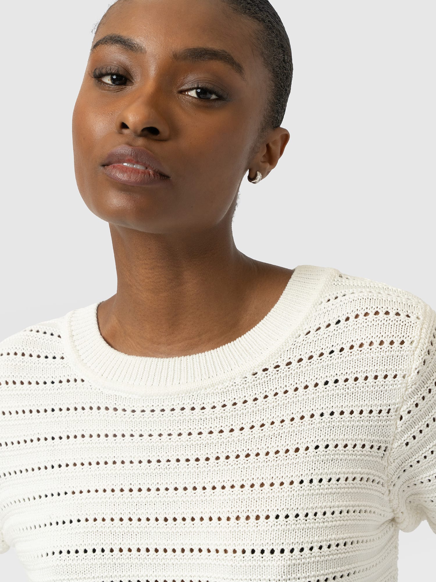 Ester Short Sleeve Knit - Cream - Women's Jumpers | Saint and Sofia® EU