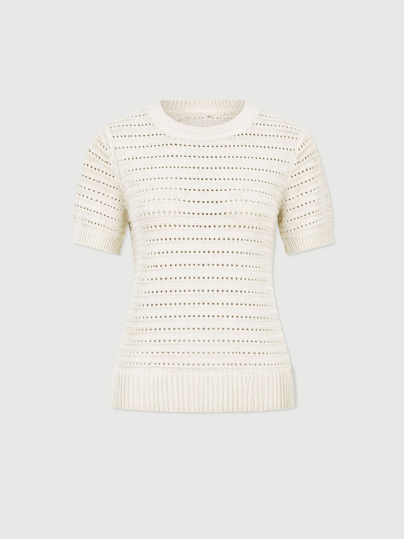 Ester Short Sleeve Knit - Cream - Women's Jumpers | Saint + Sofia® EU