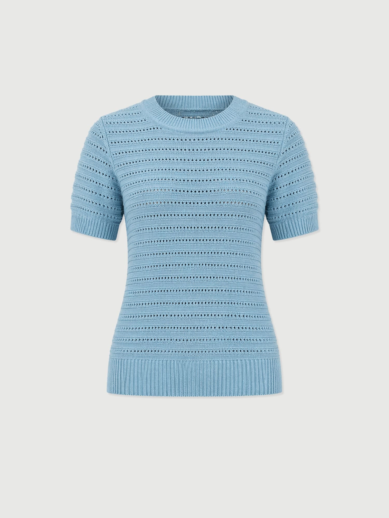 Ester Short Sleeve Knit - Powder Blue - Women's Jumpers | Saint + Sofia® EU