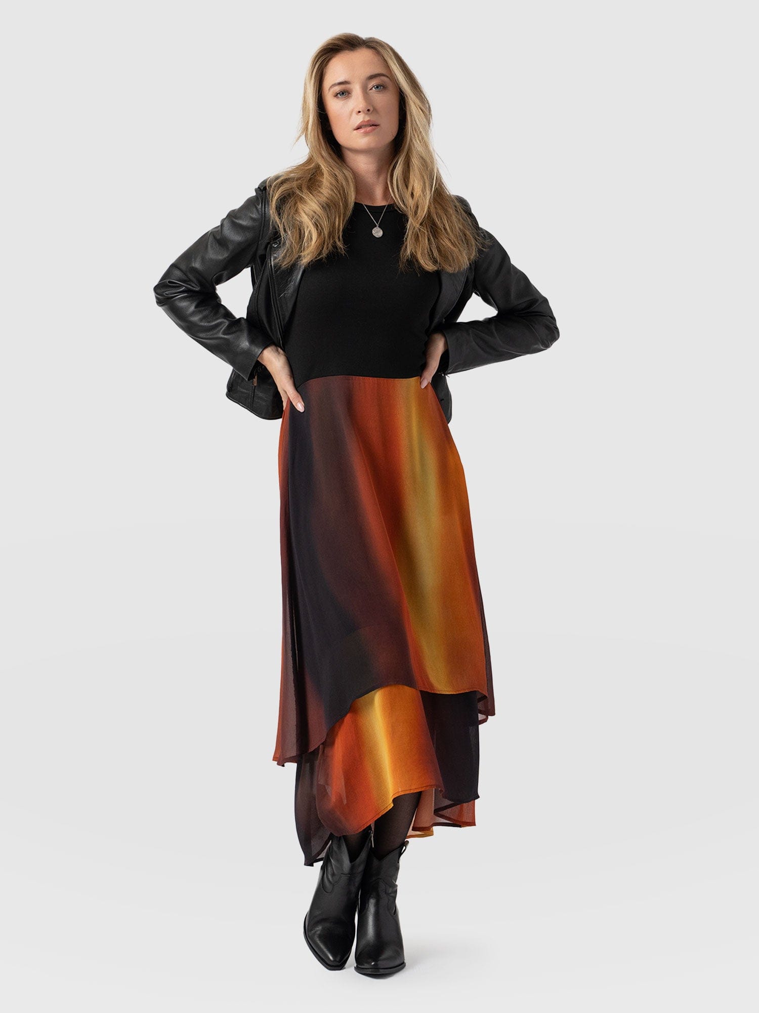 Etta Layered Dress Amber Gradient - Women's Skirts | Saint + Sofia® EU