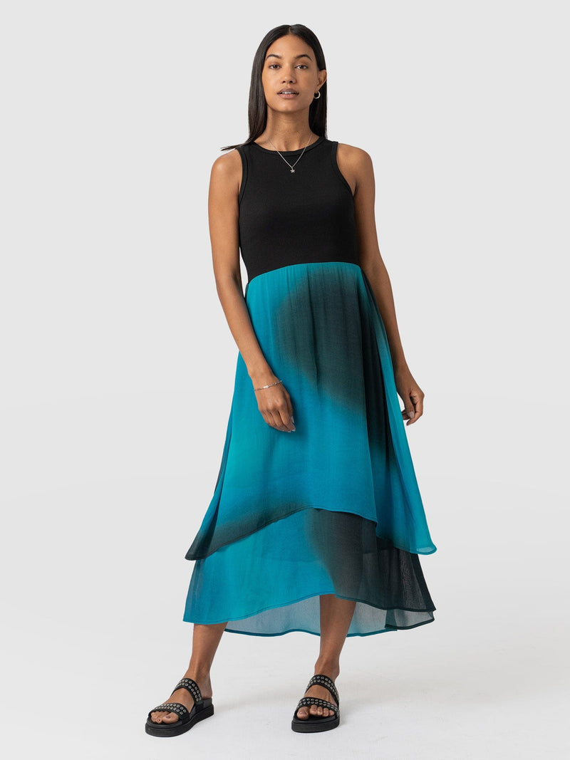 Etta Layered Dress Blue Coral - Women's Skirts | Saint + Sofia® EU