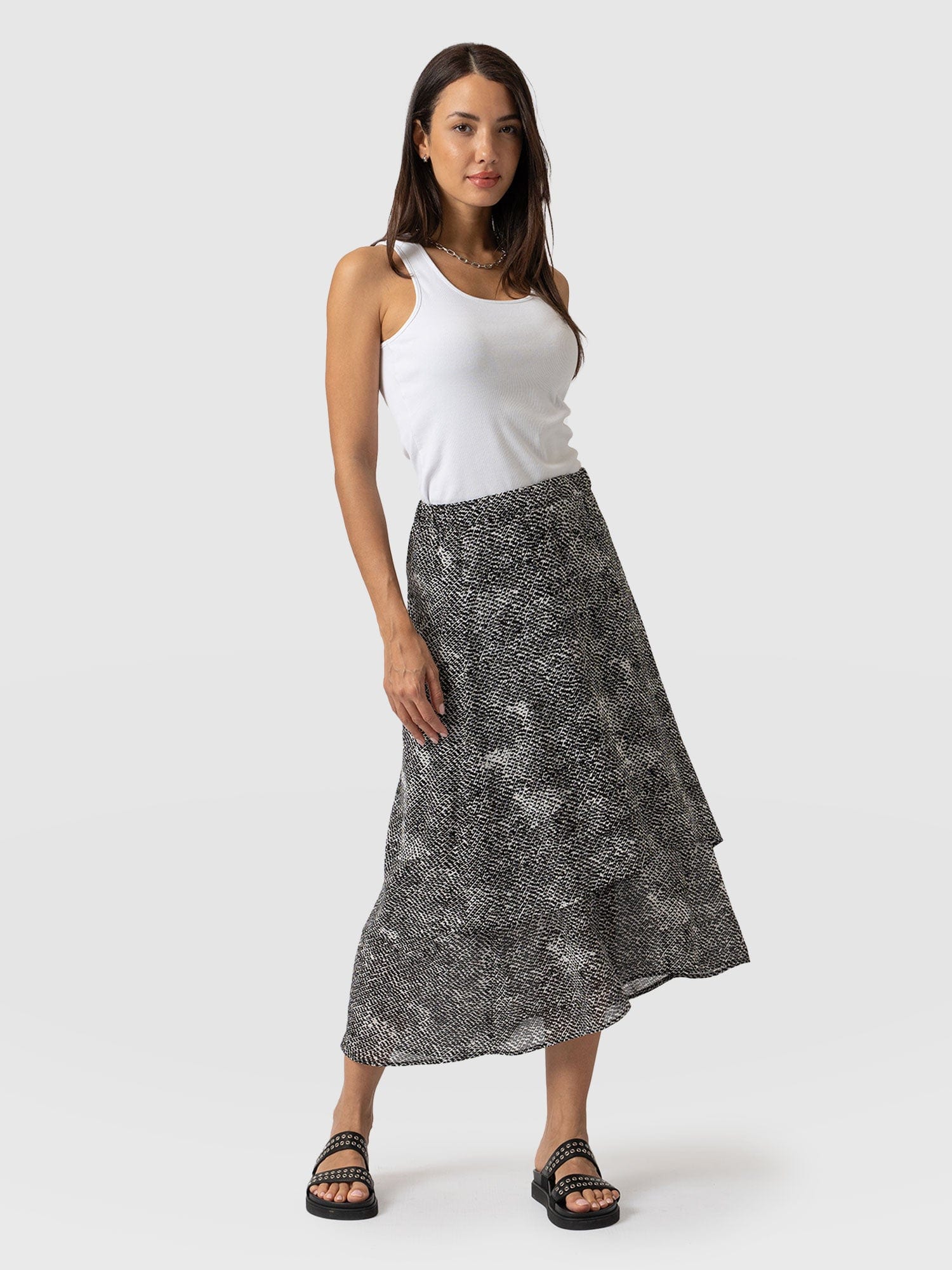 Etta Layered Skirt Monochrome Gothica - Women's Skirts | Saint + Sofia® EU