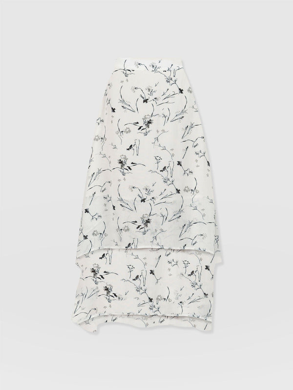 Etta Layered Skirt White Floral - Women's Skirts | Saint + Sofia® EU