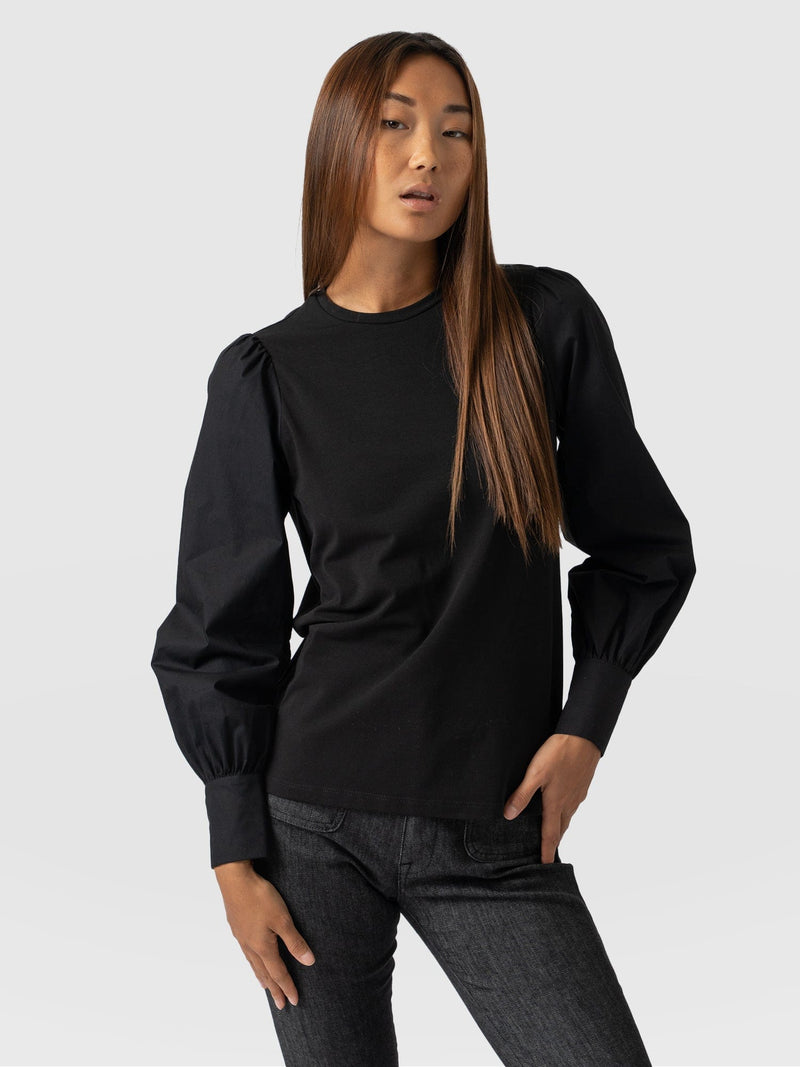 Eva Mock Top Black - Women's Tops | Saint + Sofia® EU