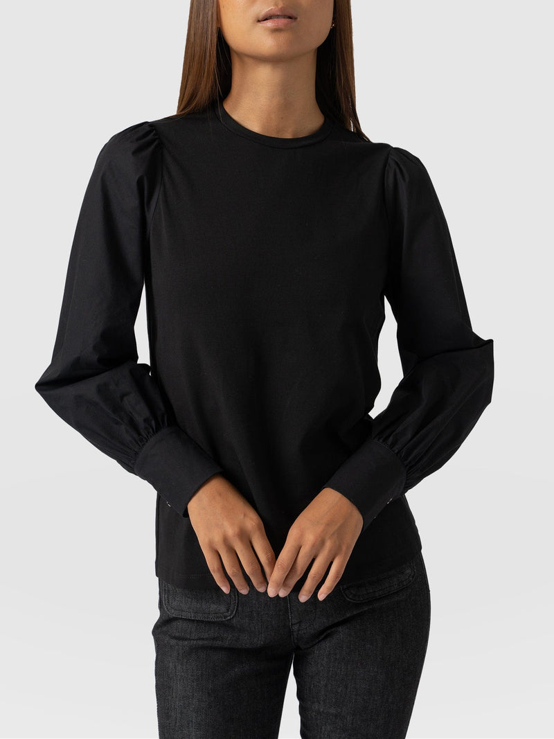 Eva Mock Top Black - Women's Tops | Saint + Sofia® EU