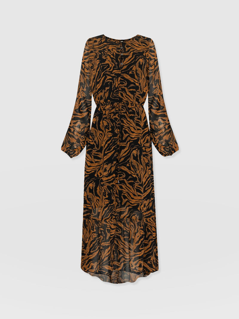 Evelyn High Low Dress - Brown Zebra - Women's Dresses | Saint + Sofia® EU
