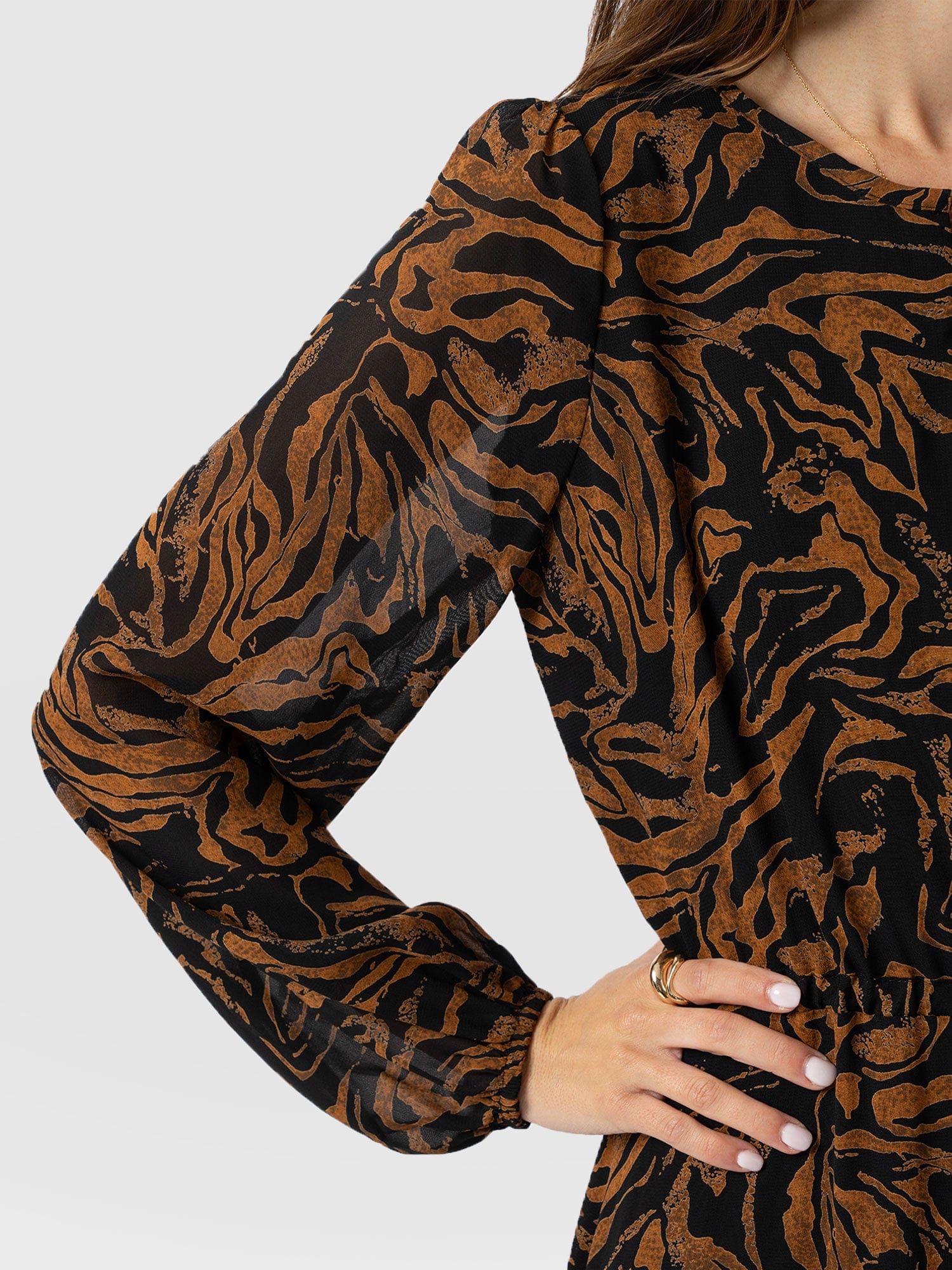 Evelyn High Low Dress - Brown Zebra - Women's Dresses | Saint + Sofia® EU