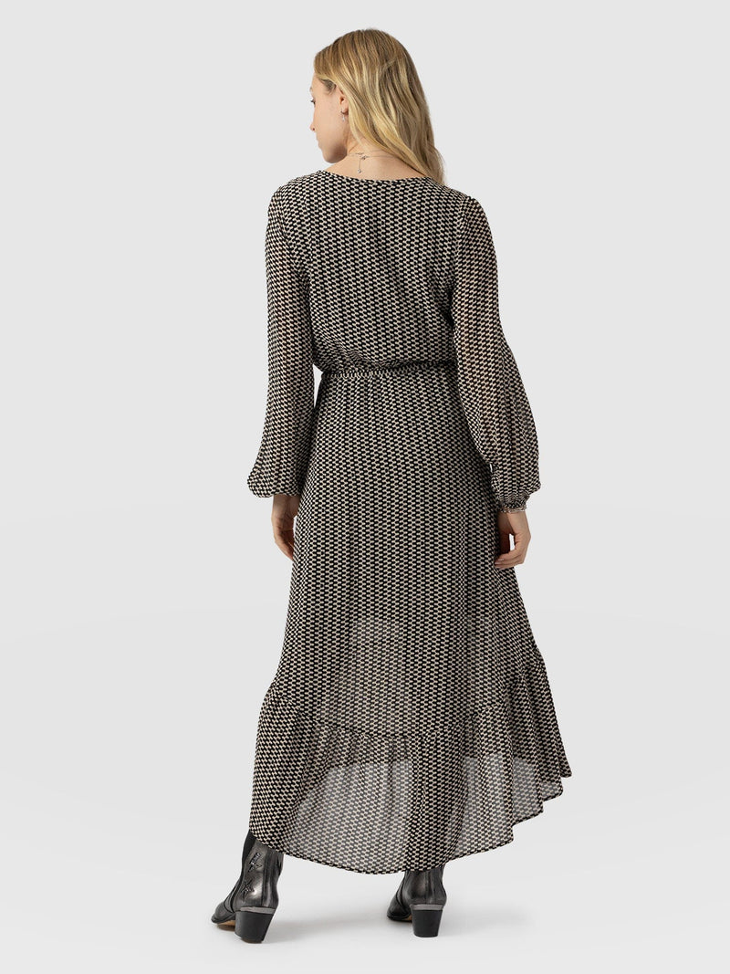 Evelyn High Low Dress Monochrome Wave - Women's Dresses | Saint + Sofia® EU