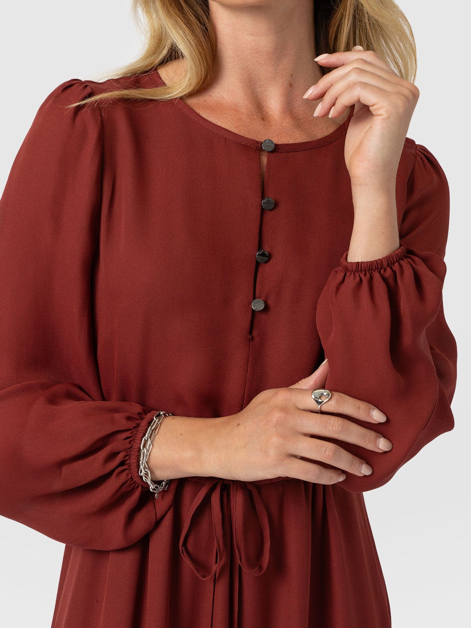 Evelyn High Low Dress - Rust Red - Women's Dresses | Saint + Sofia® EU