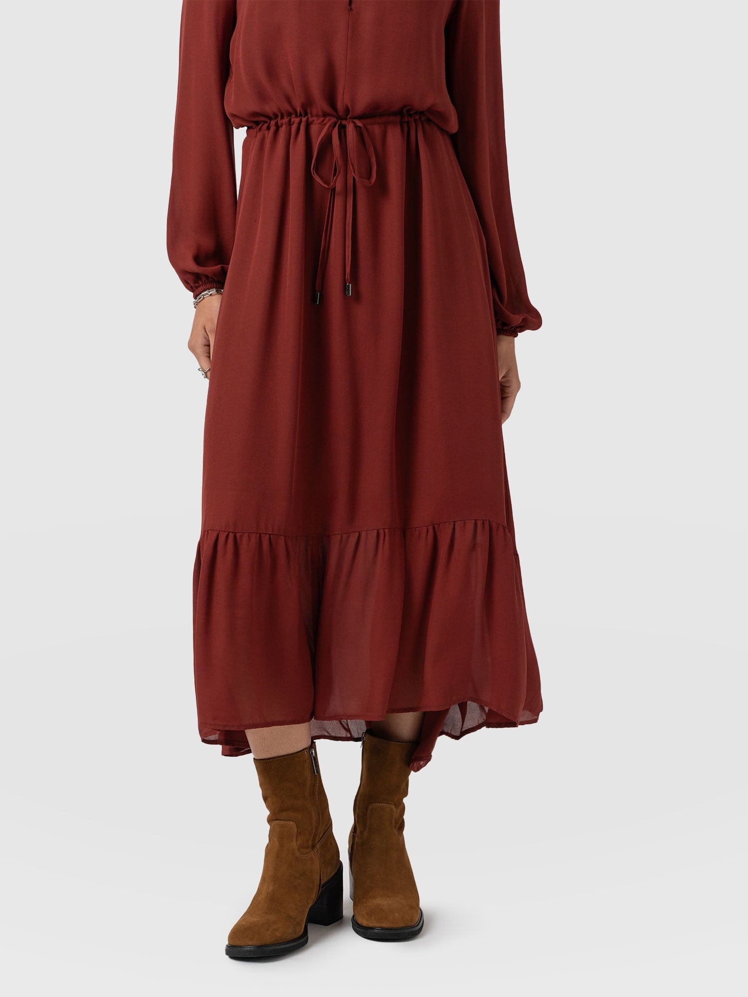 Evelyn High Low Dress - Rust Red - Women's Dresses | Saint + Sofia® EU