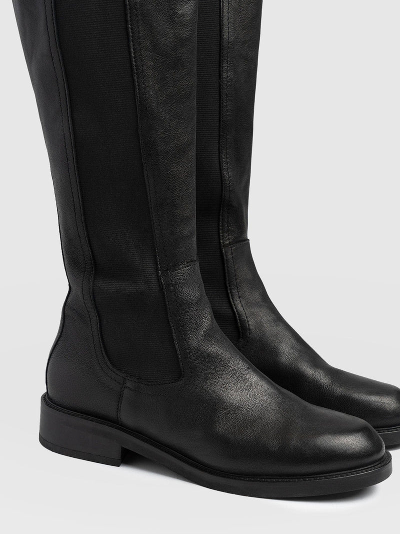 Evelyn Knee High Boot Black - Women's Leather Boots | Saint + Sofia® EU