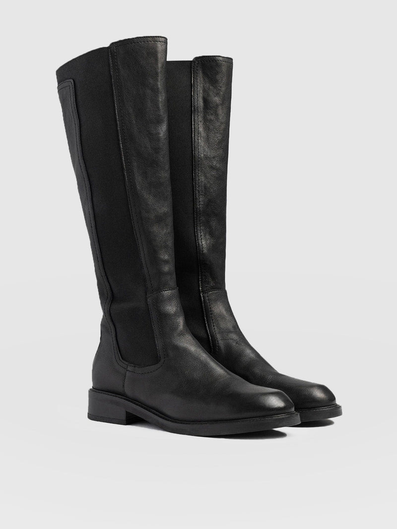 Evelyn Knee High Boot Black - Women's Leather Boots | Saint + Sofia® EU