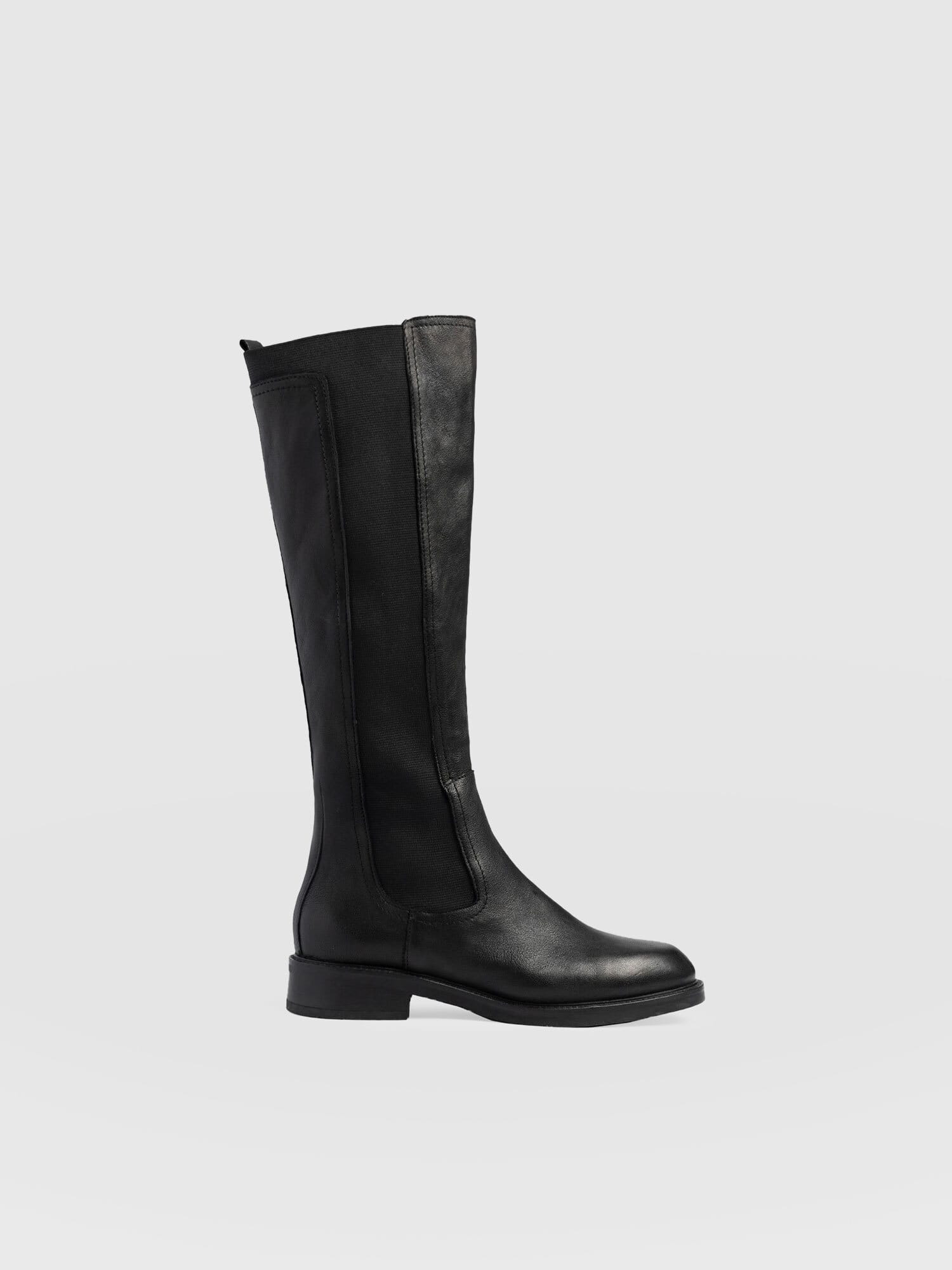 Evelyn Knee High Boot Black - Women's Leather Boots | Saint + Sofia® EU