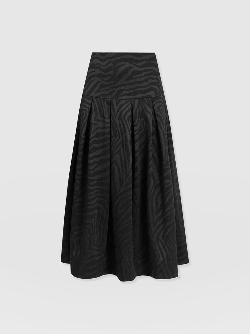 Everly Pleated Skirt Black Zebra  - Women's Skirts | Saint + Sofia® EU