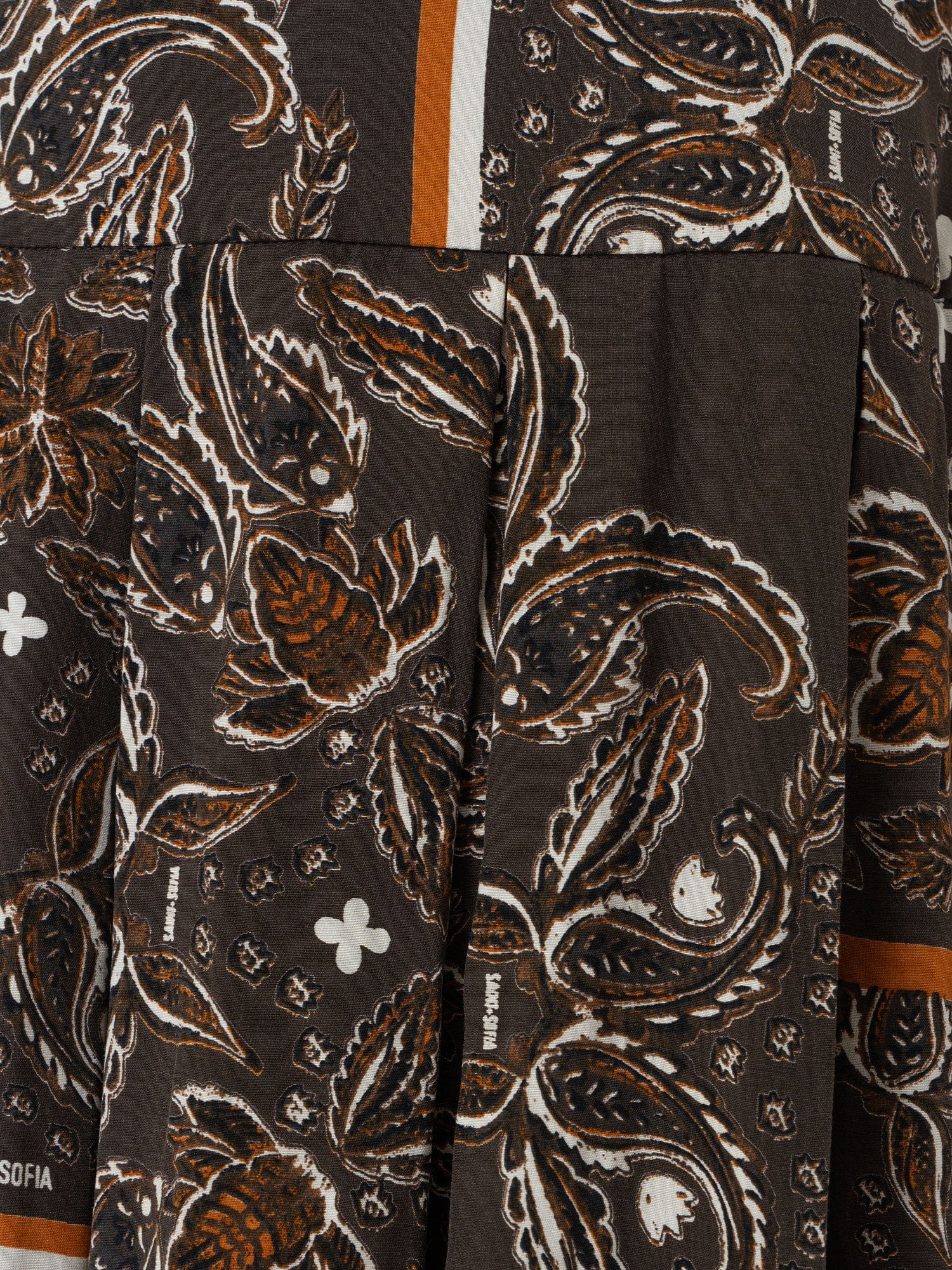 Everly Pleated Skirt - Brown Paisley - Women's Skirts | Saint + Sofia? EU