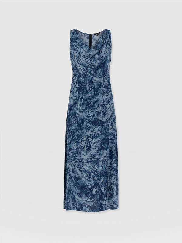 Faye Cowl Neck Dress Blue Marble - Women's Dresses | Saint + Sofia® EU