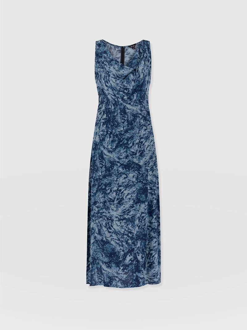 Faye Cowl Neck Dress Blue Marble - Women's Dresses | Saint + Sofia® EU