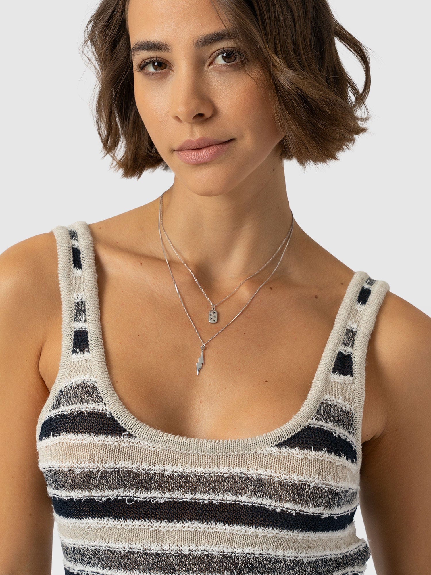 Fearne Knit Cami - Blue Stripe - Women's Tanks | Saint + Sofia® EU