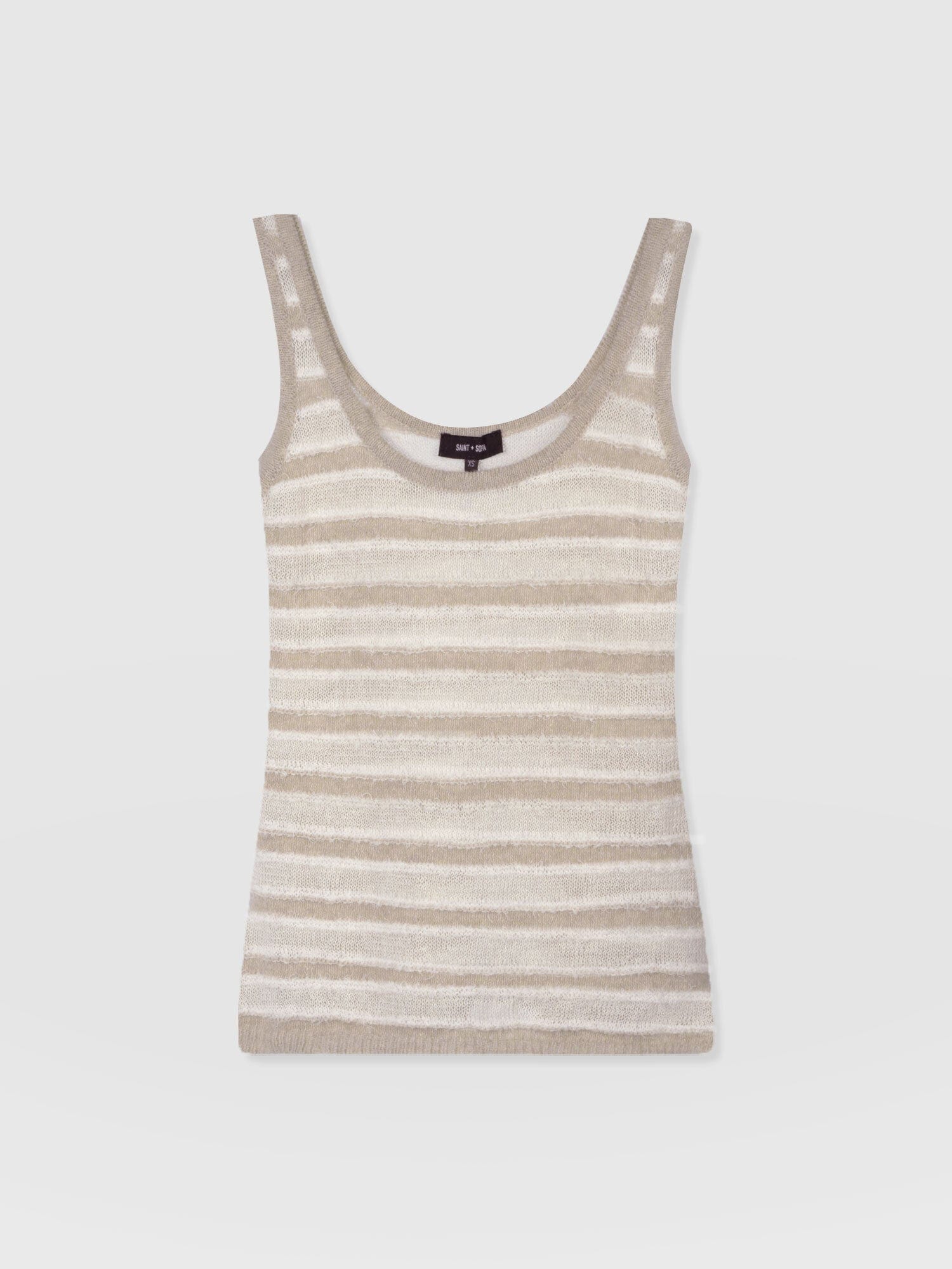 Fearne Knit Cami - Cream Stripe - Women's Tanks | Saint + Sofia® EU