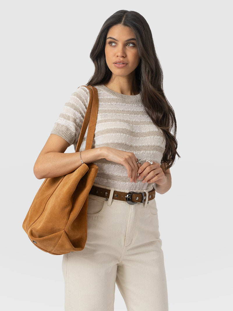 Fearne Knit Tee - Cream Stripe - Women's Knitwears | Saint + Sofia® EU