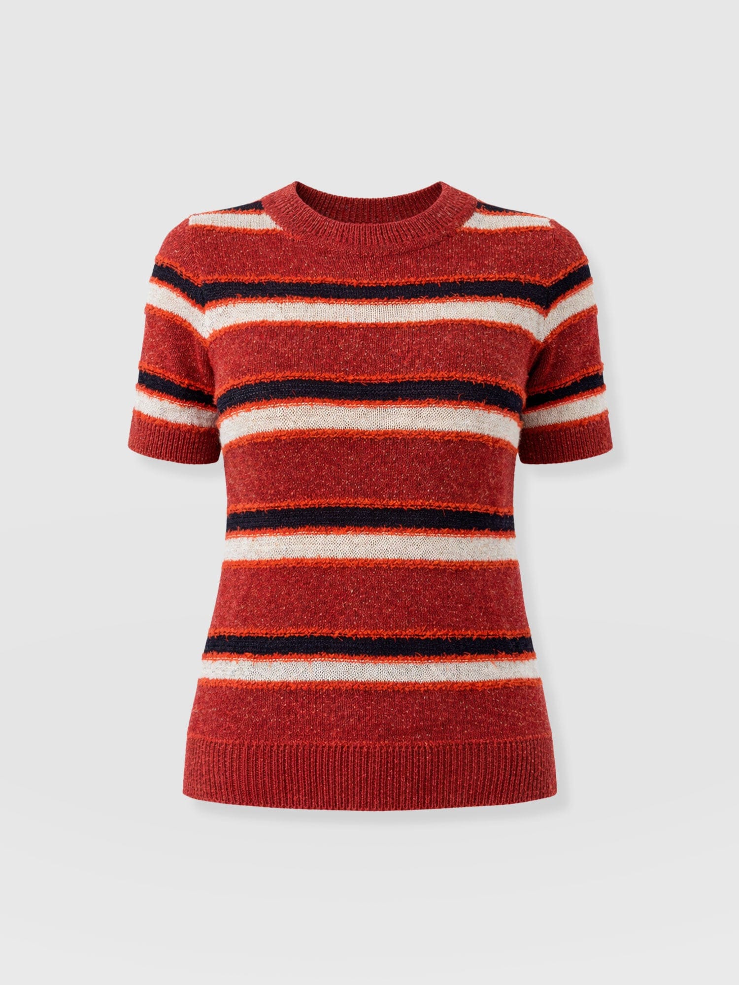Fearne Knit Tee - Red Stripe - Women's Jumpers | Saint + Sofia® EU
