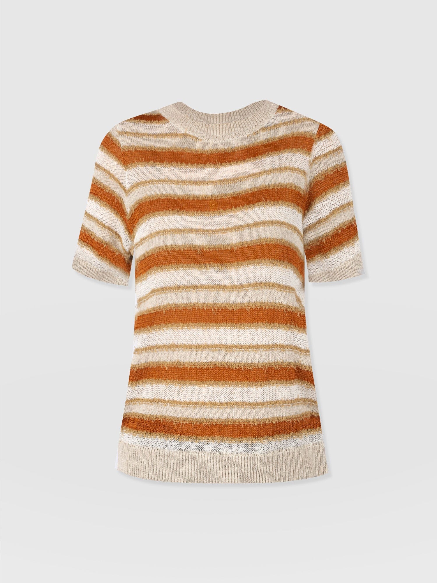 Fearne Knit Tee - Rust Stripe - Women's T-Shirts | Saint + Sofia® EU
